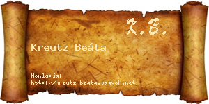Kreutz Beáta névjegykártya
