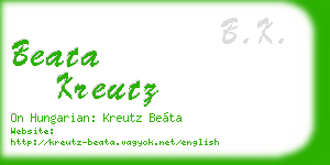beata kreutz business card